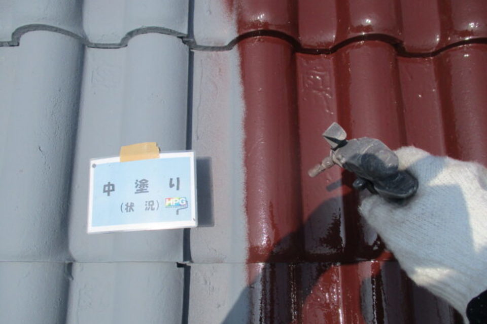 倉敷市東富井　Ｈ様邸　屋根塗装工事の画像