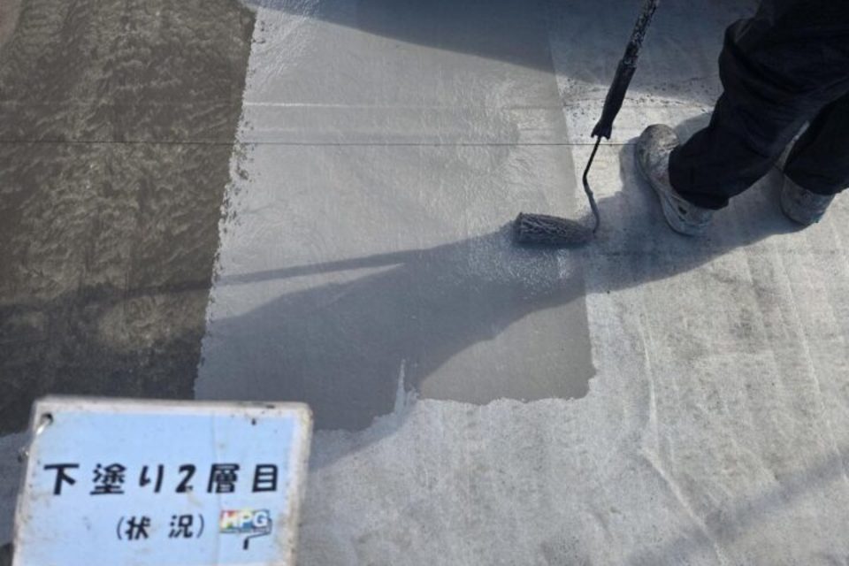 倉敷市中畝　アパートM様　屋根塗装・屋上防水工事の画像