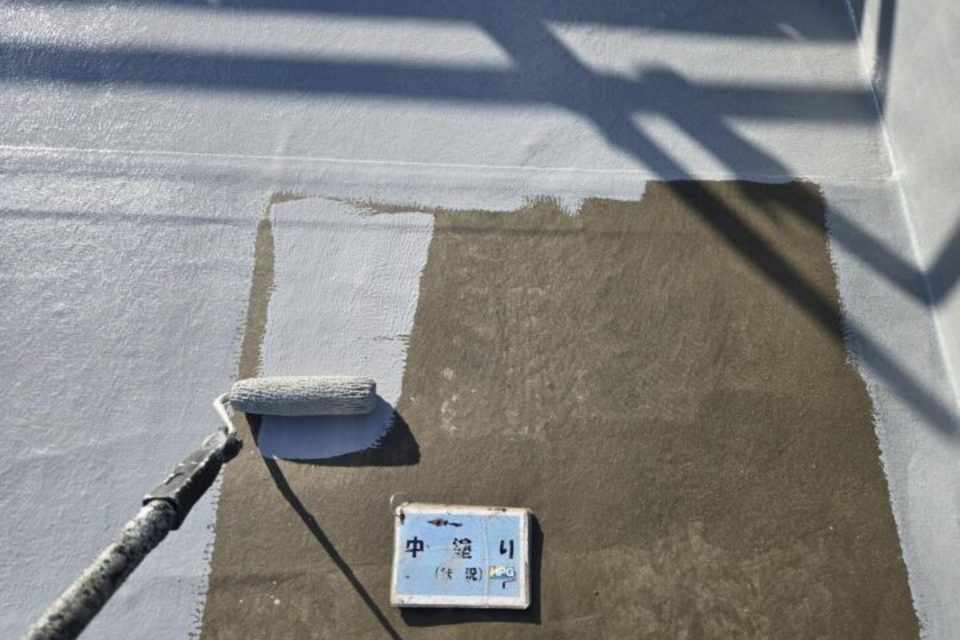 倉敷市中畝　アパートM様　屋根塗装・屋上防水工事の画像