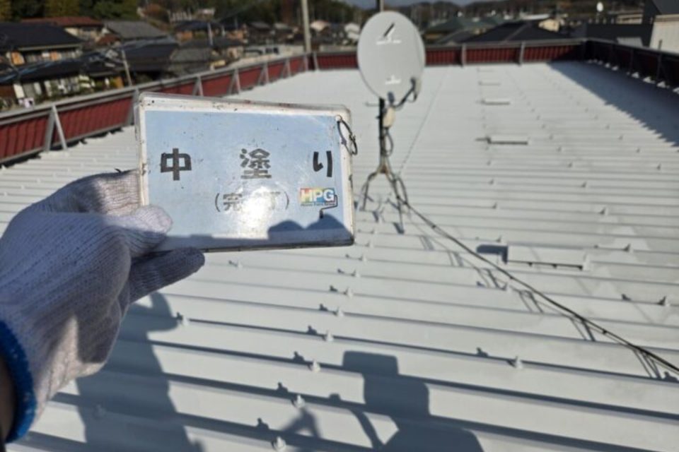 浅口市金光町　アパートS様　屋根塗装工事の画像