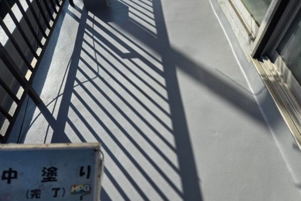 倉敷市　I様邸　ベランダ防水・波板新設工事の画像