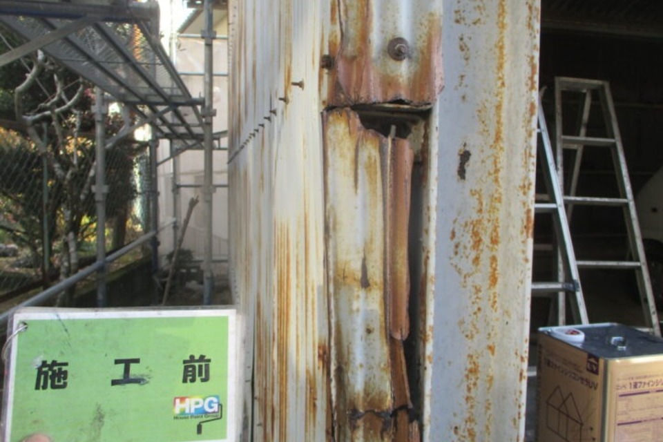 笠岡市　F様邸　車庫塗装工事の画像