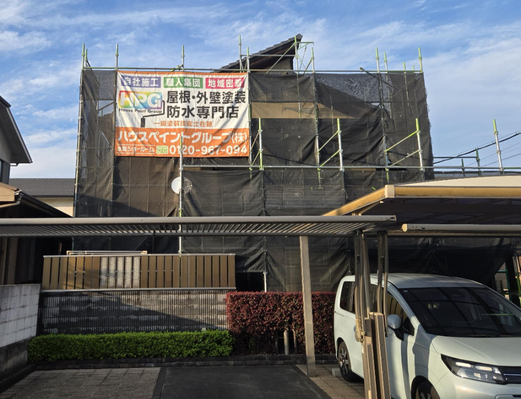 倉敷市M様邸🏠　外壁塗装工事　着工しております✨の画像