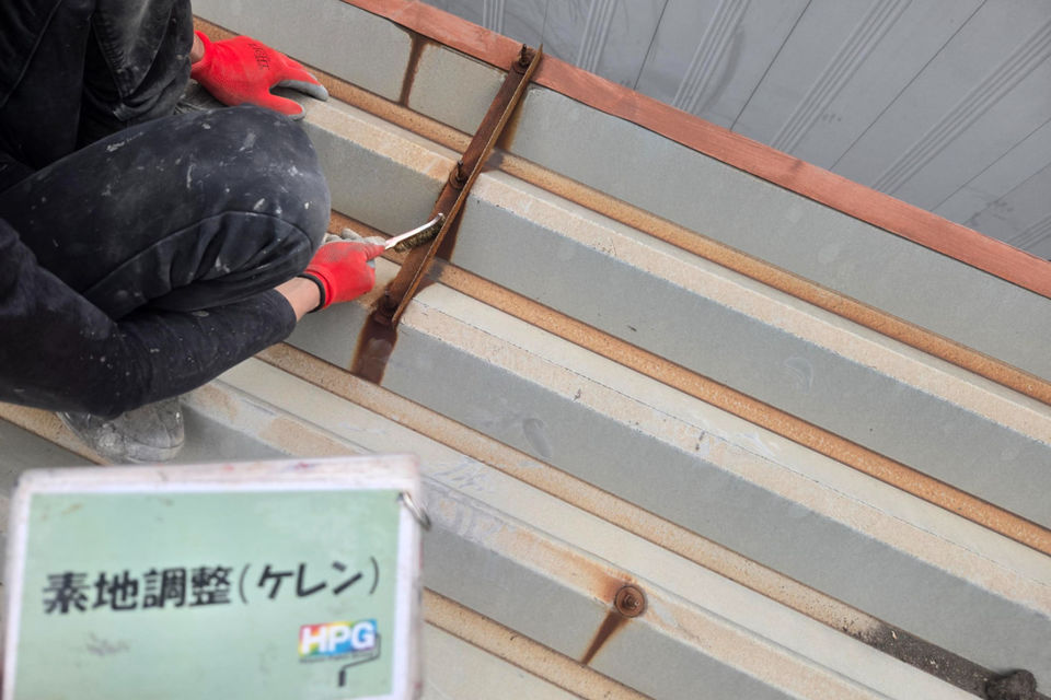 倉敷市水島店舗N様　車庫・倉庫屋根塗装工事の画像