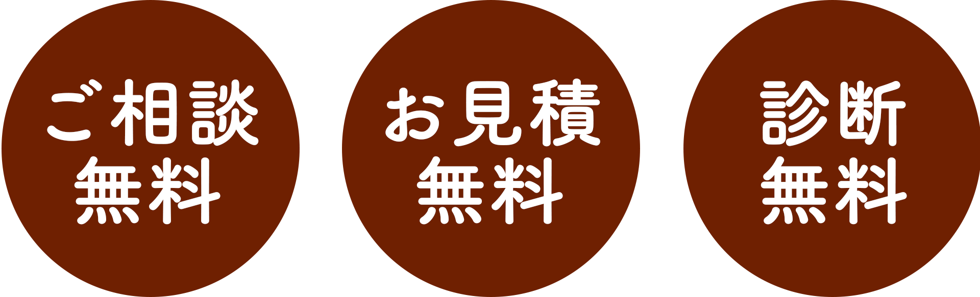 ご相談無料、お見積り無料、診断無料