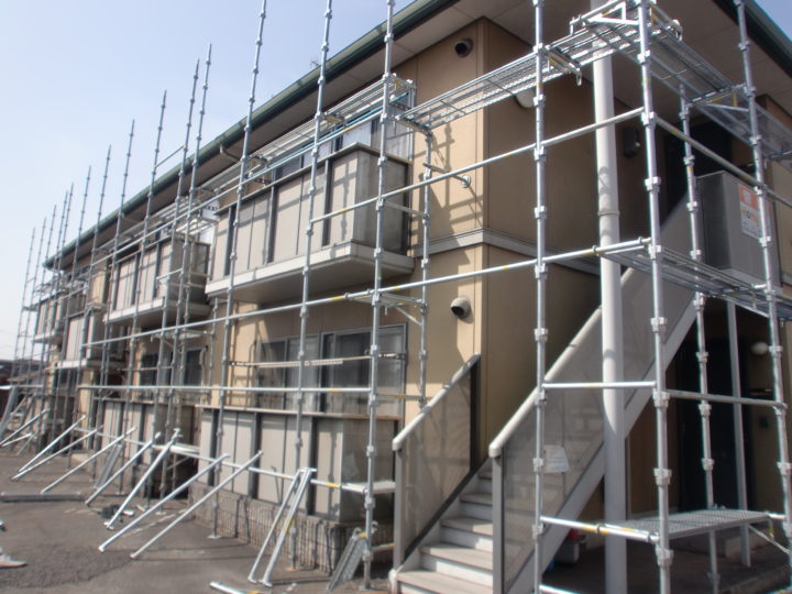 【岡山県倉敷市水島】屋根塗装・外壁塗装専門店　ハウスペイントグループ　塗装工事始まりました