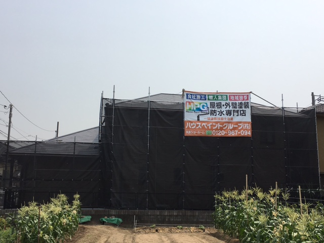 【岡山　倉敷　水島】屋根塗装・外壁塗装専門店　ハウスペイントグループ　　着工しております