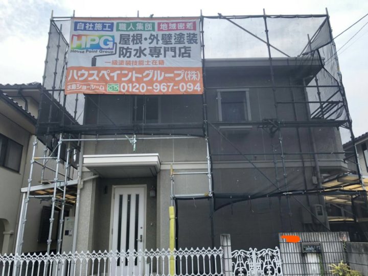 【岡山県倉敷市水島】　屋根塗装・外壁塗装専門店　ハウスペイントグループ　　着工しております