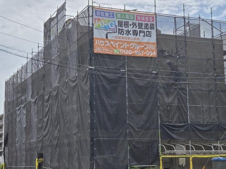 【倉敷市】岡山市中区賃貸マンションＧ様　屋上防水・外壁塗装工事に着工しております✨　