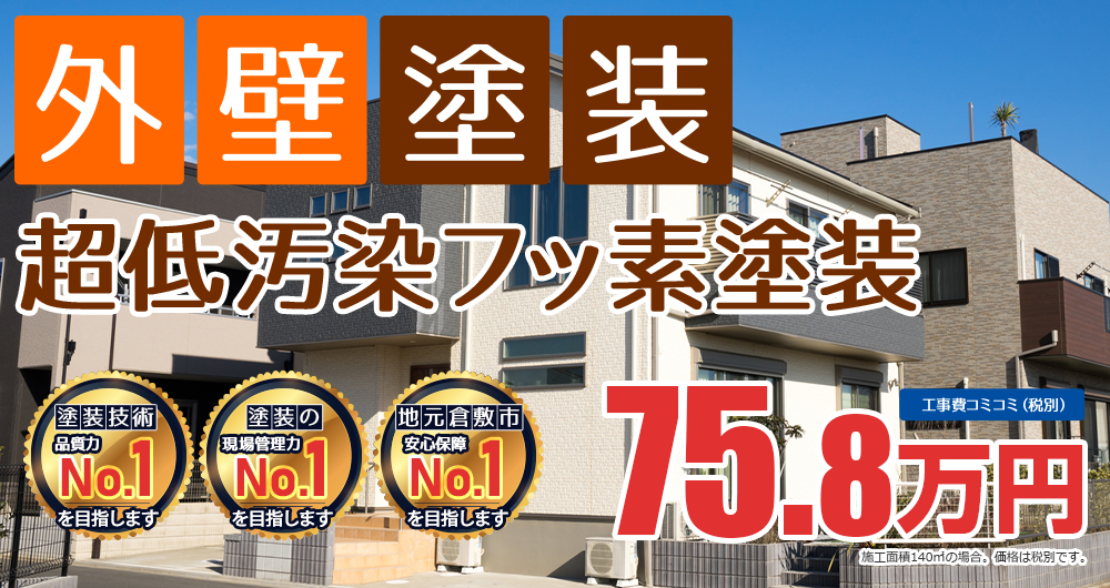 フッ素塗装プラン塗装 75.8万円（税込83.3万円）