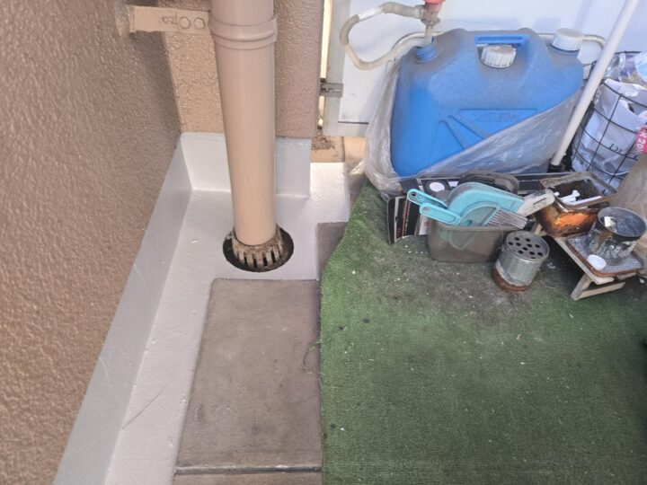 倉敷市中畝　アパートO様　ベランダ防水工事